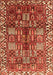 Serging Thickness of Machine Washable Persian Orange Traditional Area Rugs, wshtr3377org