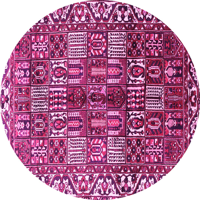 Round Persian Pink Traditional Rug, tr3377pnk