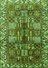 Serging Thickness of Machine Washable Persian Green Traditional Area Rugs, wshtr3377grn