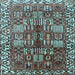 Square Machine Washable Persian Light Blue Traditional Rug, wshtr3377lblu