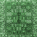 Square Machine Washable Persian Emerald Green Traditional Area Rugs, wshtr3377emgrn