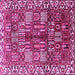 Square Machine Washable Persian Pink Traditional Rug, wshtr3377pnk