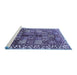 Sideview of Machine Washable Persian Blue Traditional Rug, wshtr3377blu