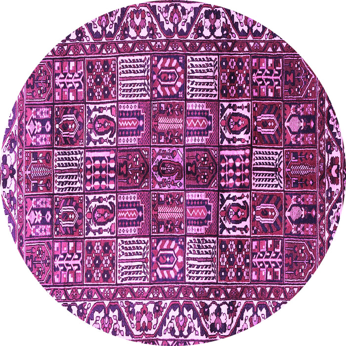 Round Persian Purple Traditional Rug, tr3377pur