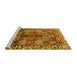 Sideview of Machine Washable Persian Yellow Traditional Rug, wshtr3377yw