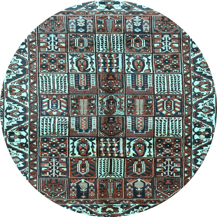 Round Machine Washable Persian Light Blue Traditional Rug, wshtr3377lblu