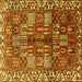 Square Machine Washable Persian Yellow Traditional Rug, wshtr3377yw