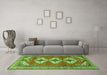 Machine Washable Persian Green Traditional Area Rugs in a Living Room,, wshtr3378grn