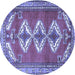 Round Persian Blue Traditional Rug, tr3378blu