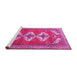 Sideview of Machine Washable Persian Pink Traditional Rug, wshtr3378pnk