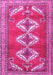 Machine Washable Persian Pink Traditional Rug, wshtr3378pnk