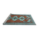 Sideview of Machine Washable Persian Light Blue Traditional Rug, wshtr3378lblu