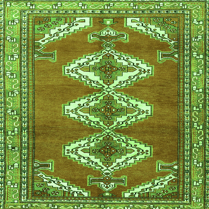 Serging Thickness of Persian Green Traditional Rug, tr3378grn