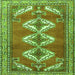 Serging Thickness of Persian Green Traditional Rug, tr3378grn