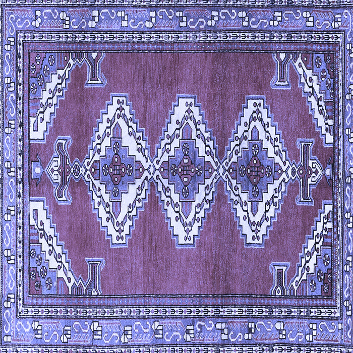 Square Machine Washable Persian Blue Traditional Rug, wshtr3378blu