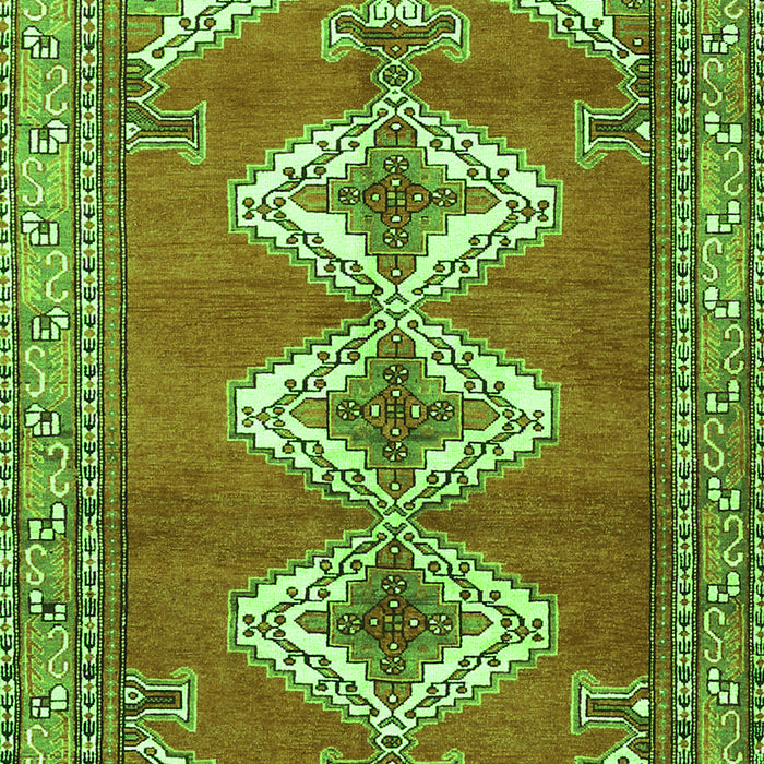 Serging Thickness of Machine Washable Persian Green Traditional Area Rugs, wshtr3378grn