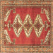 Square Persian Brown Traditional Rug, tr3378brn