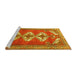 Sideview of Machine Washable Persian Yellow Traditional Rug, wshtr3378yw