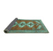 Sideview of Persian Turquoise Traditional Rug, tr3378turq