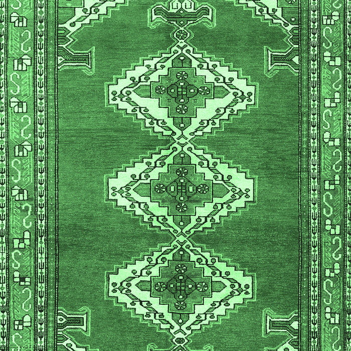 Machine Washable Persian Emerald Green Traditional Area Rugs, wshtr3378emgrn