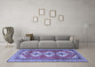 Machine Washable Persian Blue Traditional Rug in a Living Room, wshtr3378blu