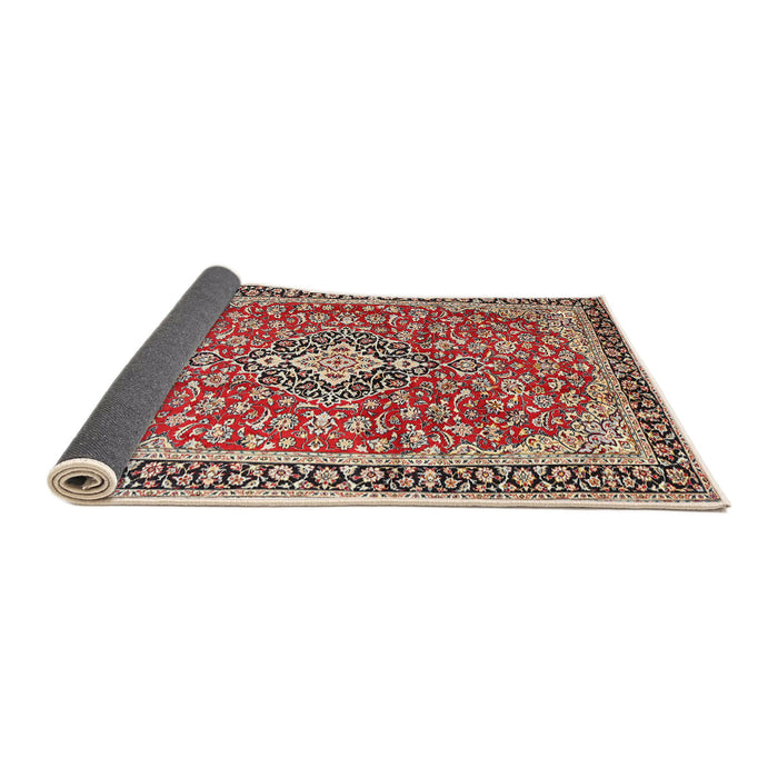 Sideview of Traditional Saffron Red Medallion Rug, tr3379