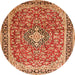 Machine Washable Medallion Orange Traditional Area Rugs, wshtr3379org