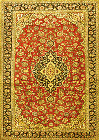 Medallion Yellow Traditional Rug, tr3379yw