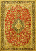 Medallion Yellow Traditional Rug, tr3379yw