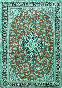 Medallion Turquoise Traditional Rug, tr3379turq