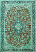 Medallion Turquoise Traditional Rug, tr3379turq