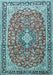 Medallion Light Blue Traditional Rug, tr3379lblu