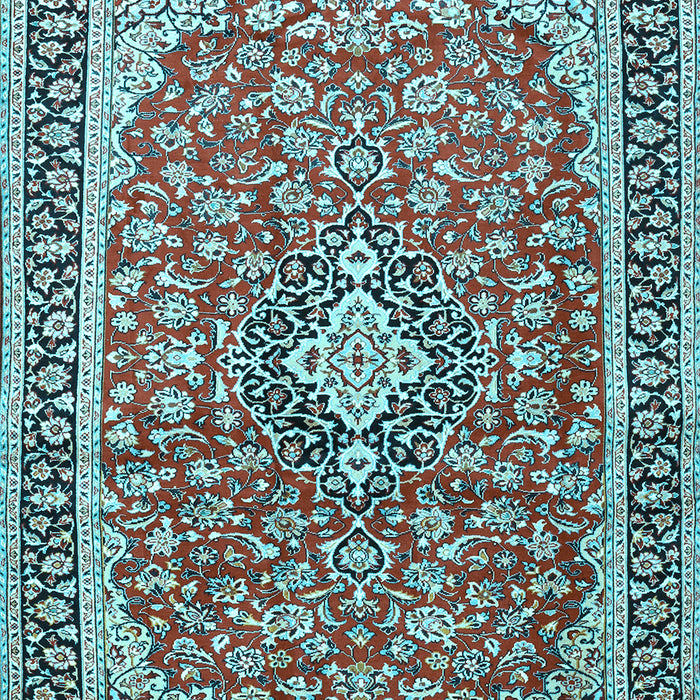 Medallion Light Blue Traditional Rug, tr3379lblu
