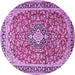 Round Medallion Purple Traditional Rug, tr3379pur