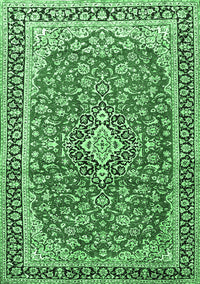 Medallion Emerald Green Traditional Rug, tr3379emgrn