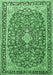 Medallion Emerald Green Traditional Rug, tr3379emgrn