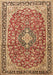 Machine Washable Medallion Brown Traditional Rug, wshtr3379brn