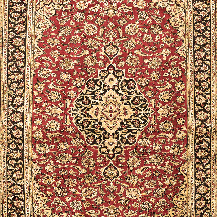 Machine Washable Medallion Brown Traditional Rug, wshtr3379brn