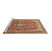 Sideview of Machine Washable Medallion Brown Traditional Rug, wshtr3379brn