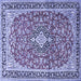 Square Medallion Blue Traditional Rug, tr3379blu