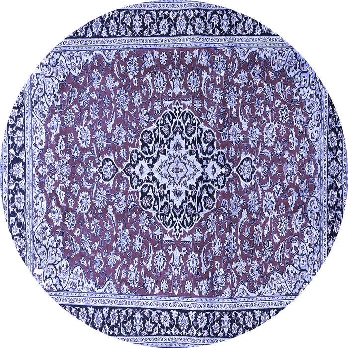 Round Medallion Blue Traditional Rug, tr3379blu