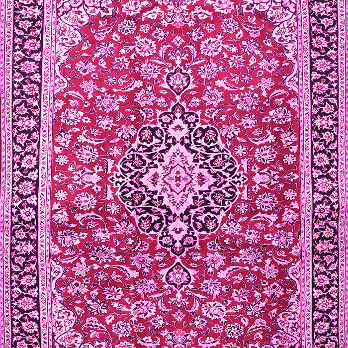 Machine Washable Medallion Pink Traditional Rug, wshtr3379pnk