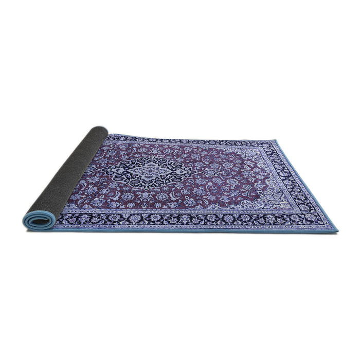Sideview of Medallion Blue Traditional Rug, tr3379blu
