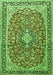 Medallion Green Traditional Rug, tr3379grn