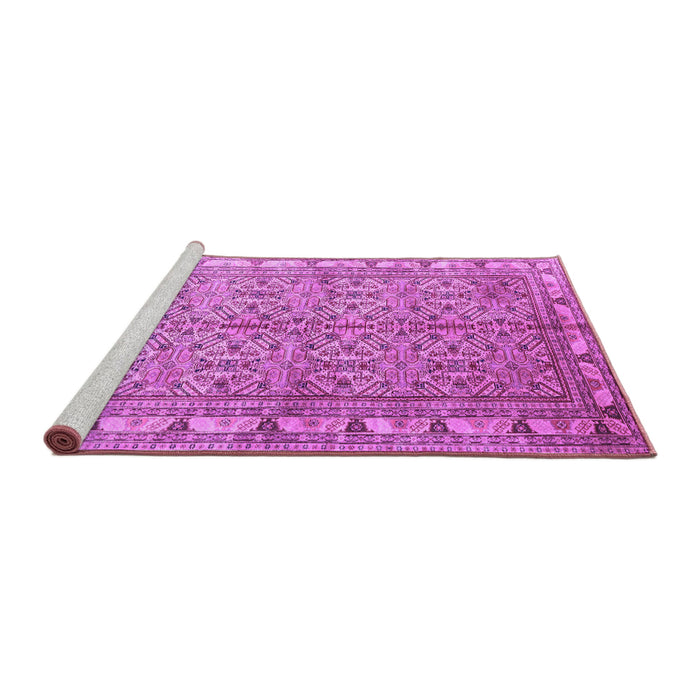 Sideview of Machine Washable Persian Purple Traditional Area Rugs, wshtr337pur