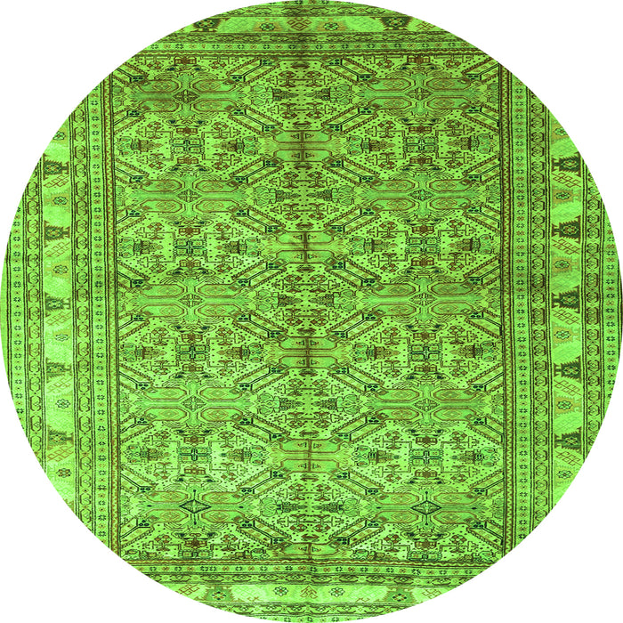 Square Persian Green Traditional Rug, tr337grn
