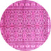 Round Persian Pink Traditional Rug, tr337pnk