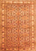 Serging Thickness of Machine Washable Persian Orange Traditional Area Rugs, wshtr337org