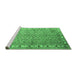 Sideview of Machine Washable Persian Emerald Green Traditional Area Rugs, wshtr337emgrn