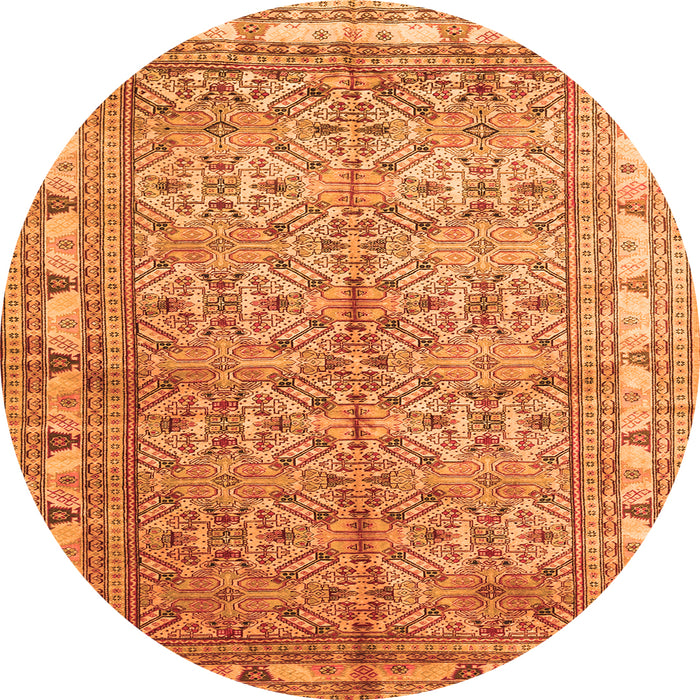 Square Persian Orange Traditional Rug, tr337org